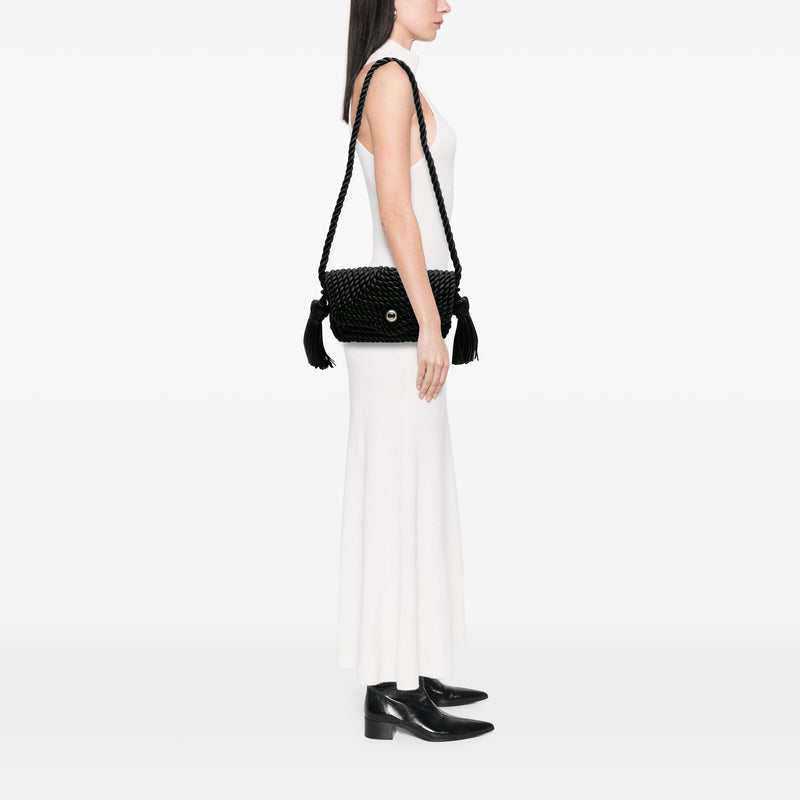 Lambskin Torchon Classic Tasseled Twisted Crossbody - Image 9
