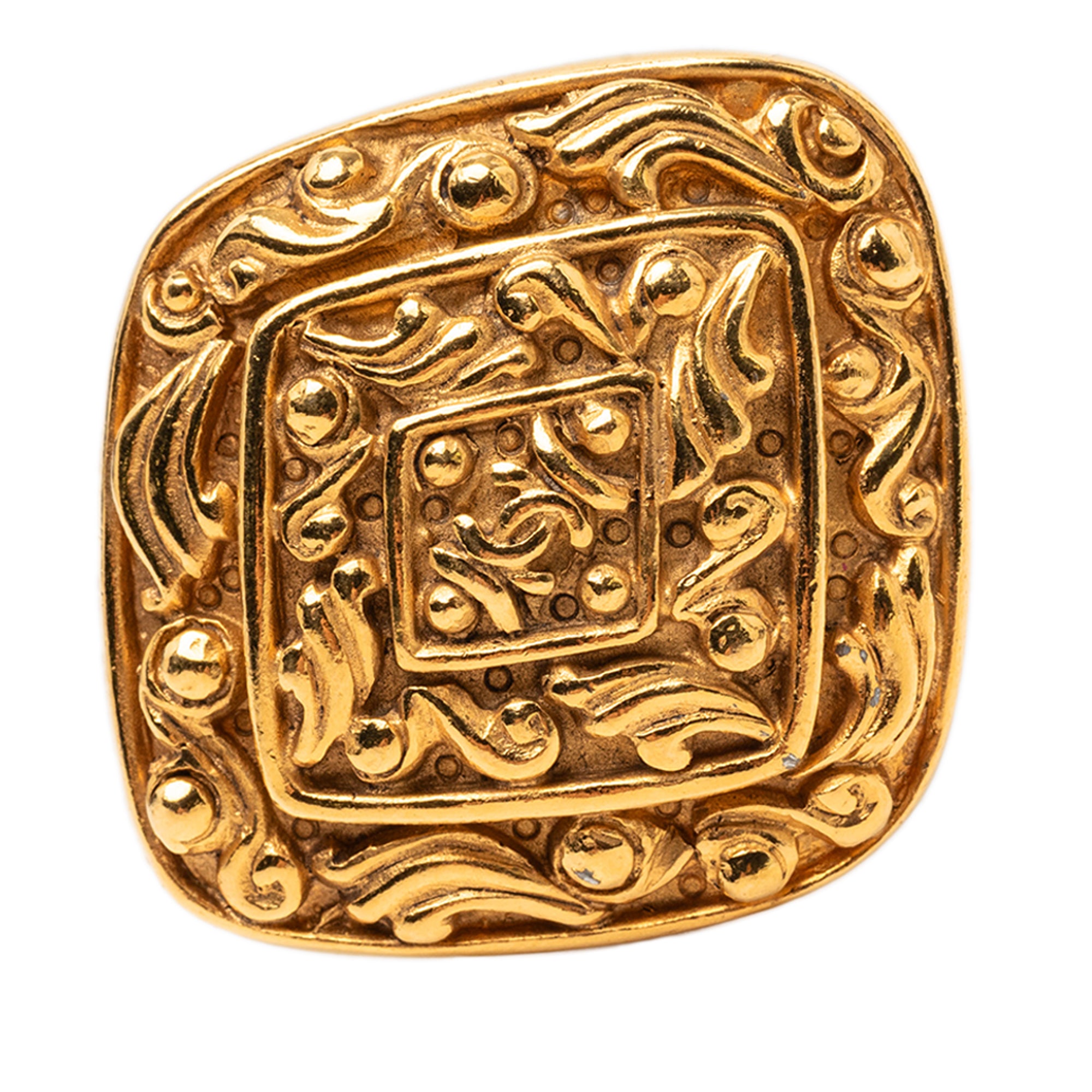 CC Gold Plated Diamond Brooch - Image 1