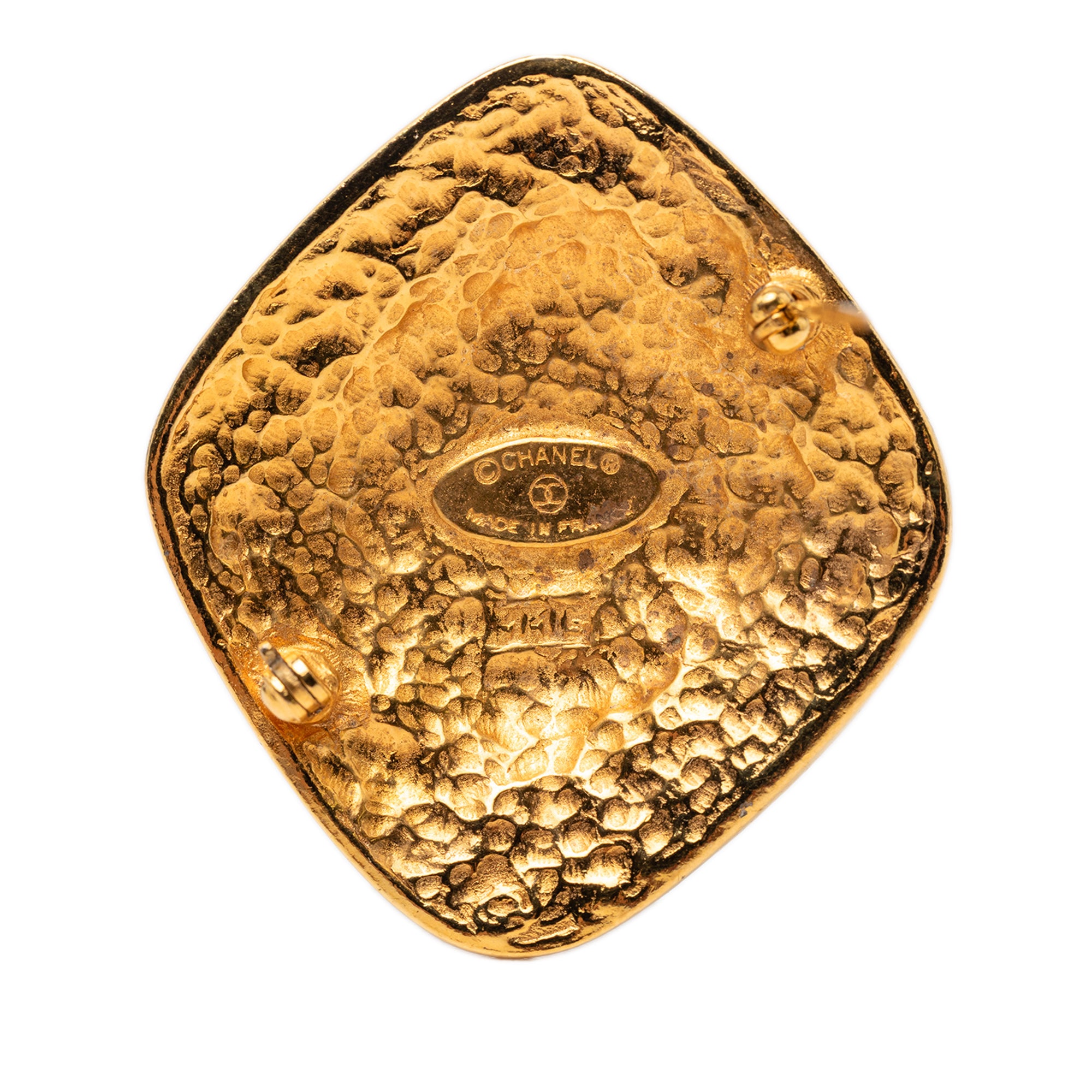 CC Gold Plated Diamond Brooch - Image 3