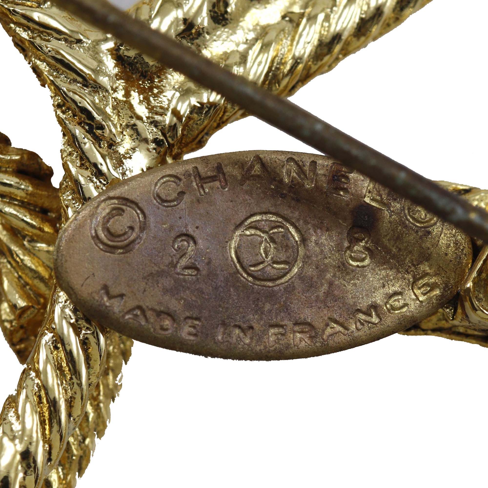 CC Gold Plated Clover Rope Brooch - Image 4