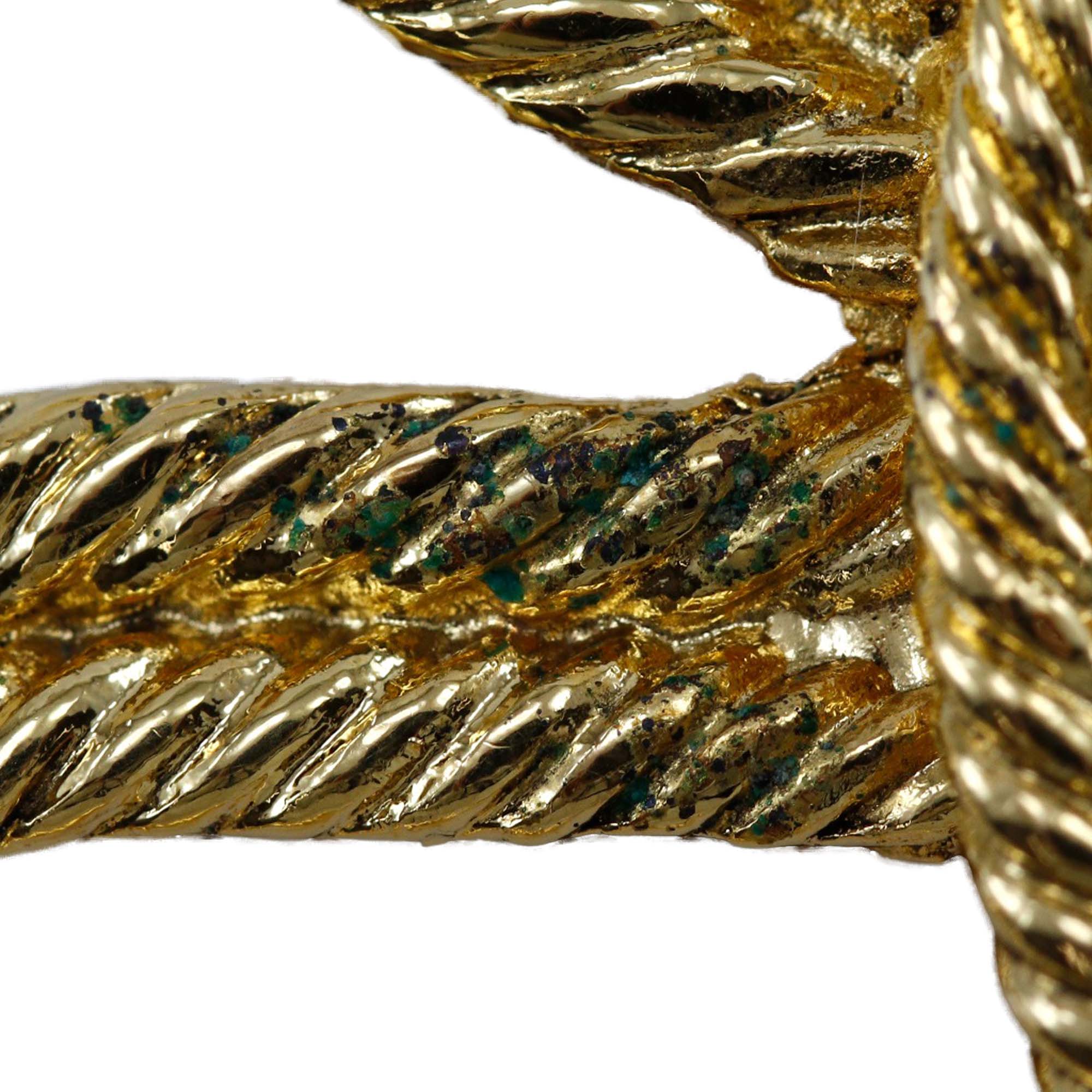 CC Gold Plated Clover Rope Brooch - Image 5