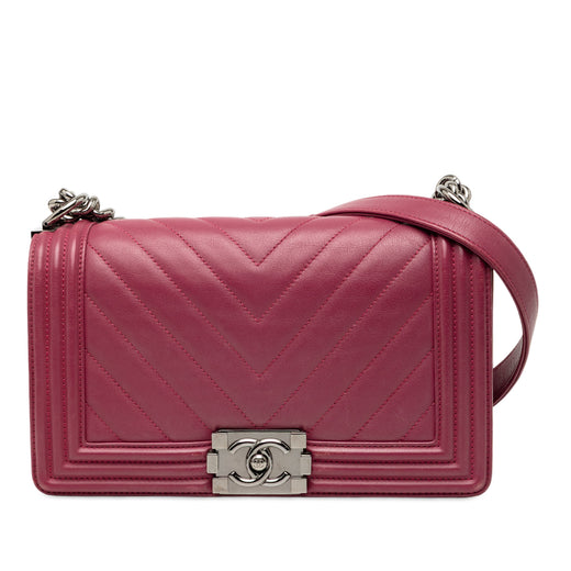Old Medium Chevron Lambskin Boy Flap - Image 1