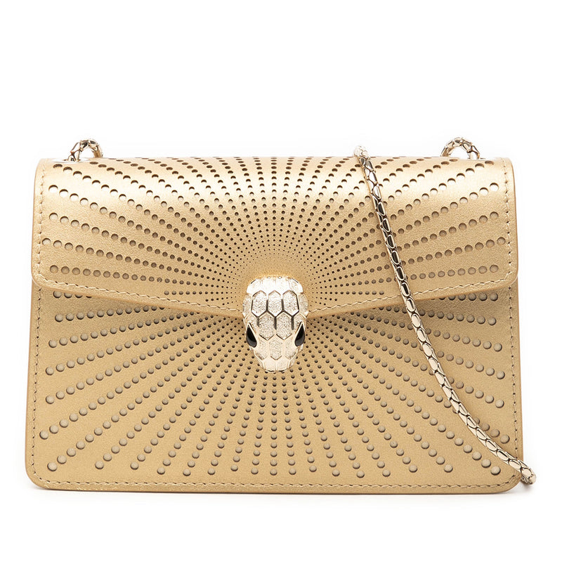 Mini Laser Cut Calfskin Serpenti Forever Diamond Blast Sunshine Crossbody