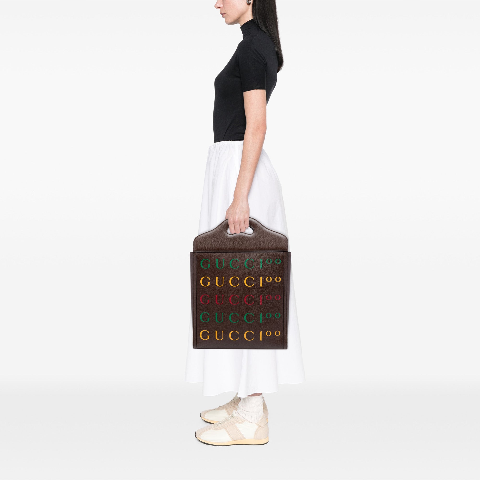100th Anniversary Textured Calfskin Logo Convertible Tote - Image 6