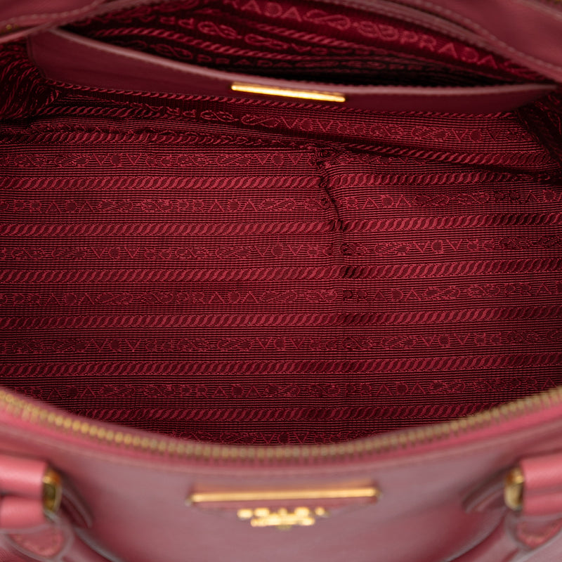 Medium Saffiano Lux Galleria Double Zip Satchel - Image 4