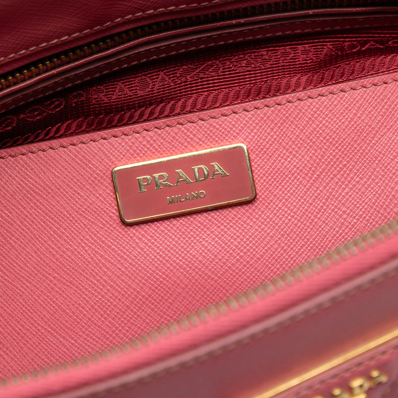 Medium Saffiano Lux Galleria Double Zip Satchel - Image 5
