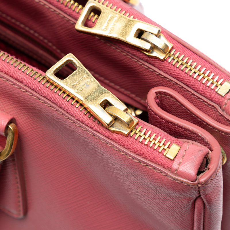 Medium Saffiano Lux Galleria Double Zip Satchel - Image 6