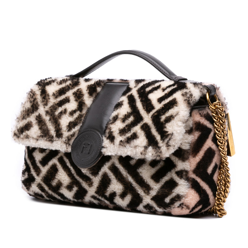 Zucca Shearling Double F Baguette Satchel - Image 2