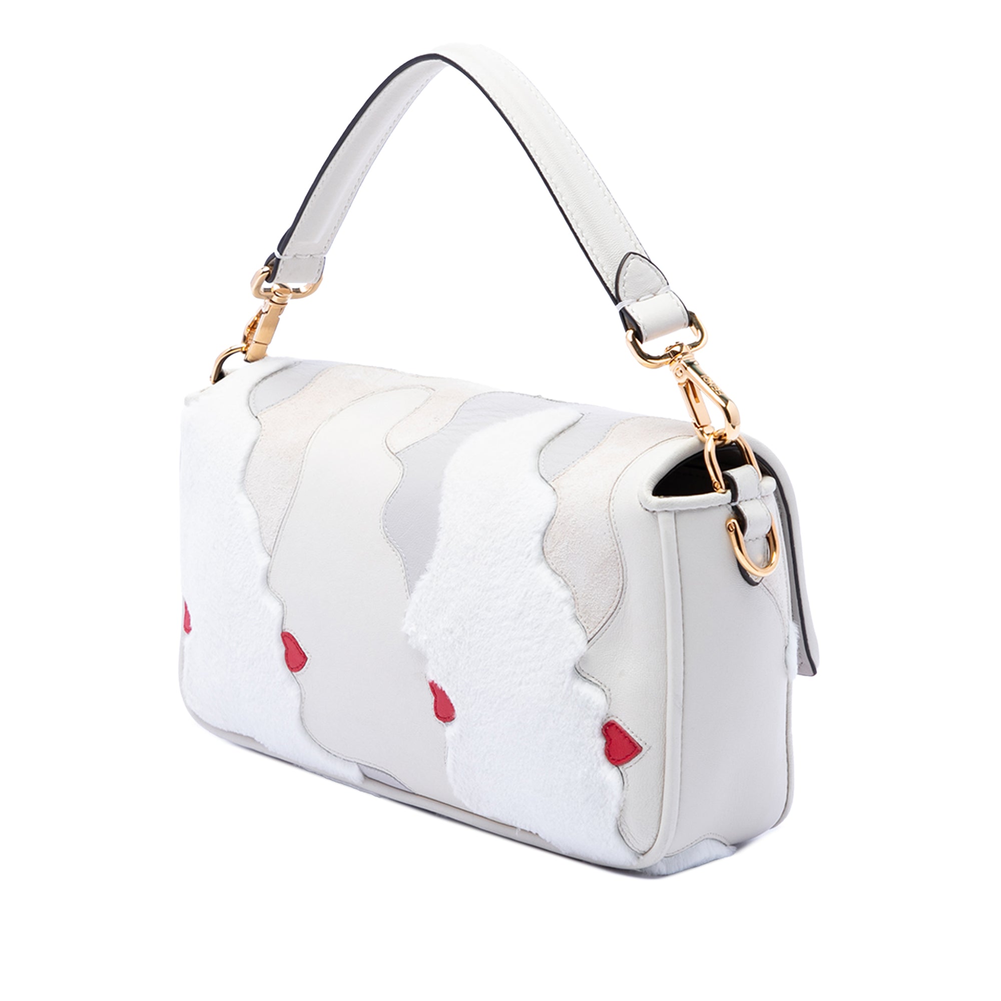 Nappa and Mink Fur Faces Baguette Satchel - Image 2