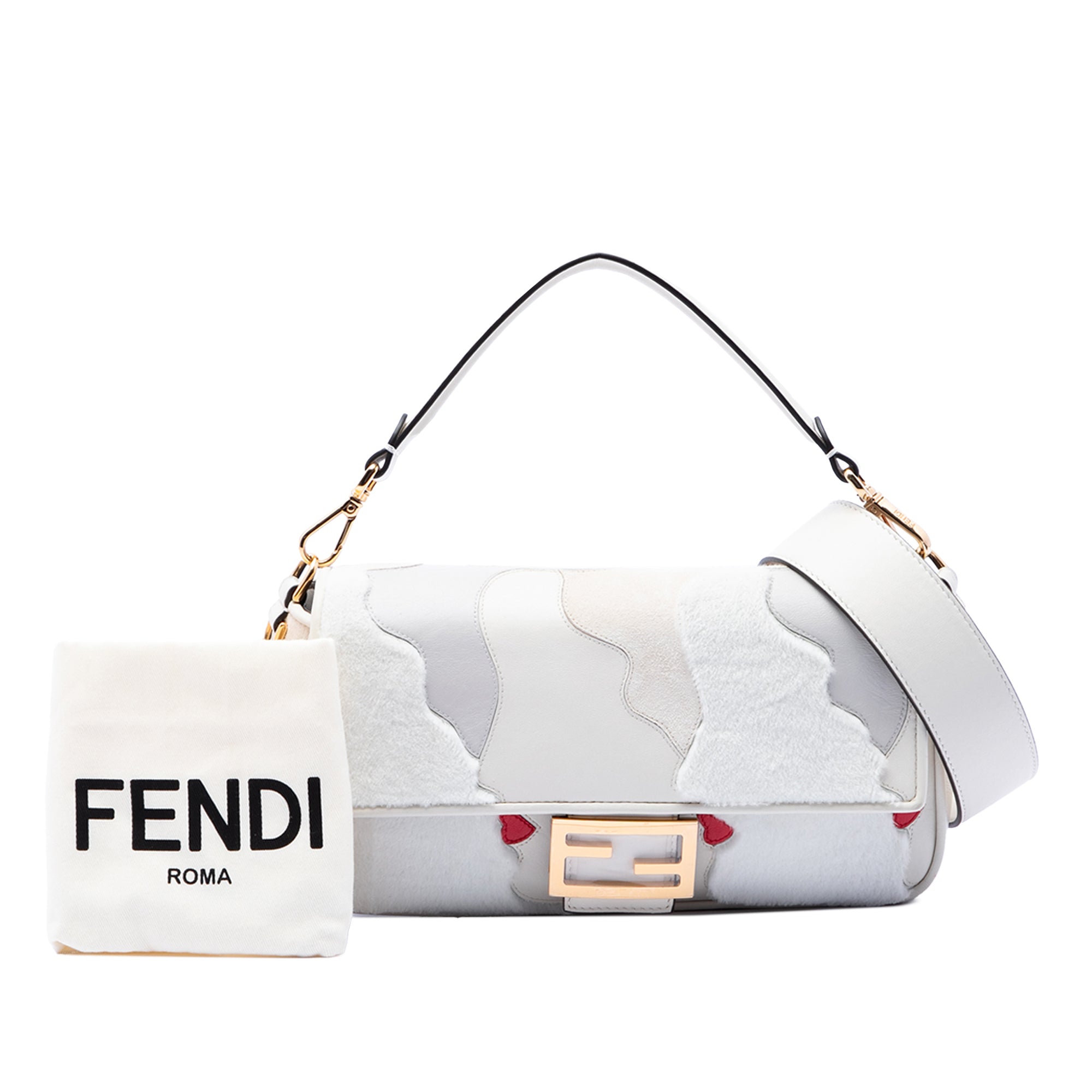 Nappa and Mink Fur Faces Baguette Satchel - Image 7