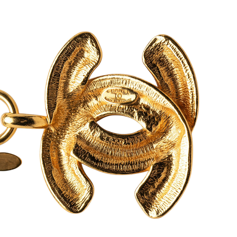 CC Gold Plated Quilted Pendant Necklace - Image 4