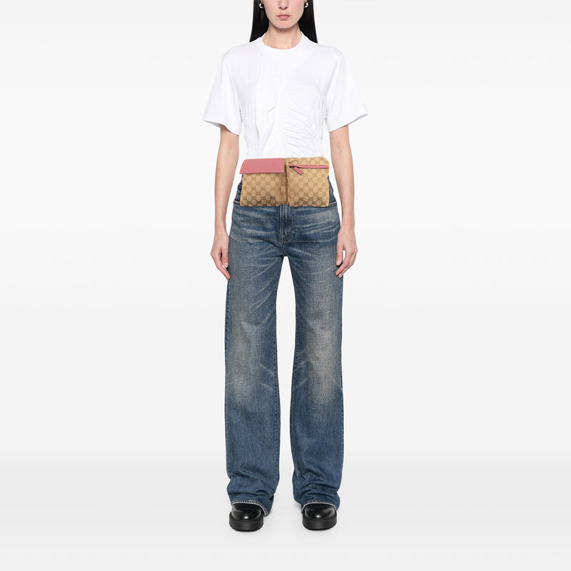 GG Canvas Web Double Pocket Belt Bag - Image 7