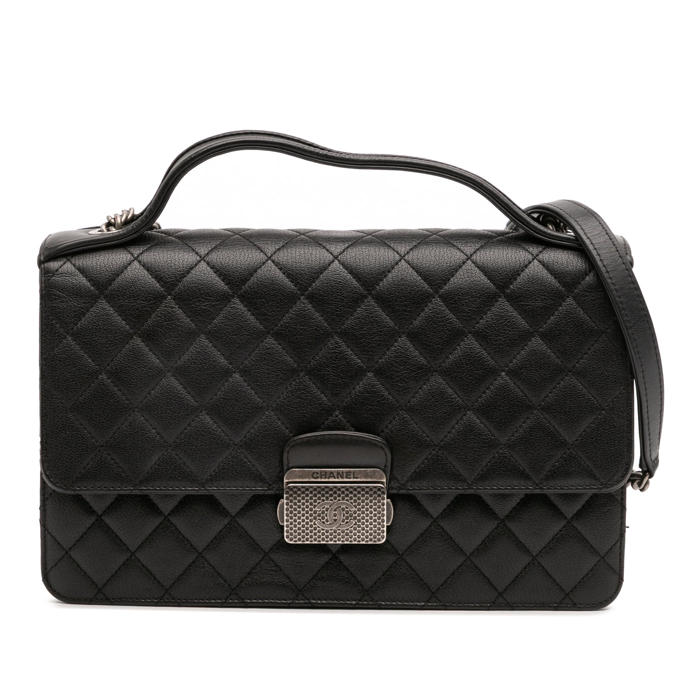 Medium Quilted Goatskin CC University Flap - Image 1