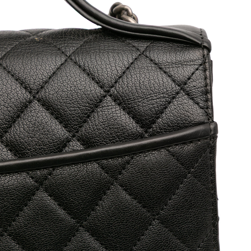 Medium Quilted Goatskin CC University Flap - Image 10