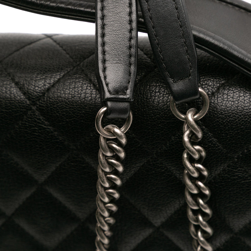 Medium Quilted Goatskin CC University Flap - Image 11
