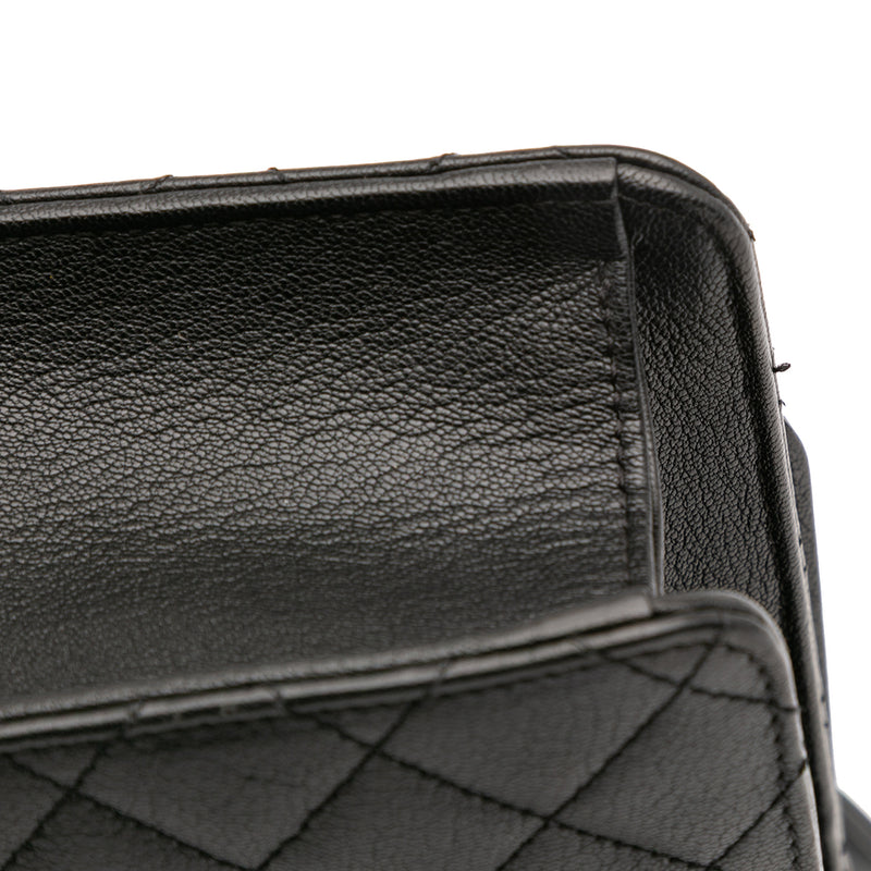 Medium Quilted Goatskin CC University Flap - Image 7
