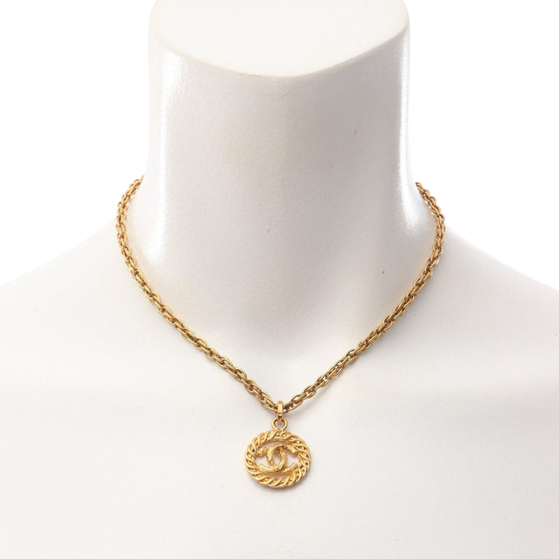 CC Gold Plated Round Pendant Necklace - Image 5