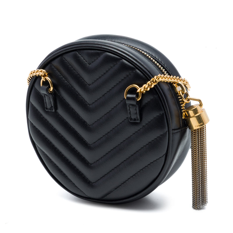 Baby Chevron Calfskin Round Vinyle Belt Bag - Image 2
