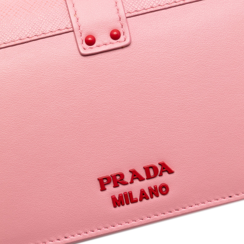 Saffiano Trimmed City Calf Cahier Heart and Flower Wallet on Chain - Image 5