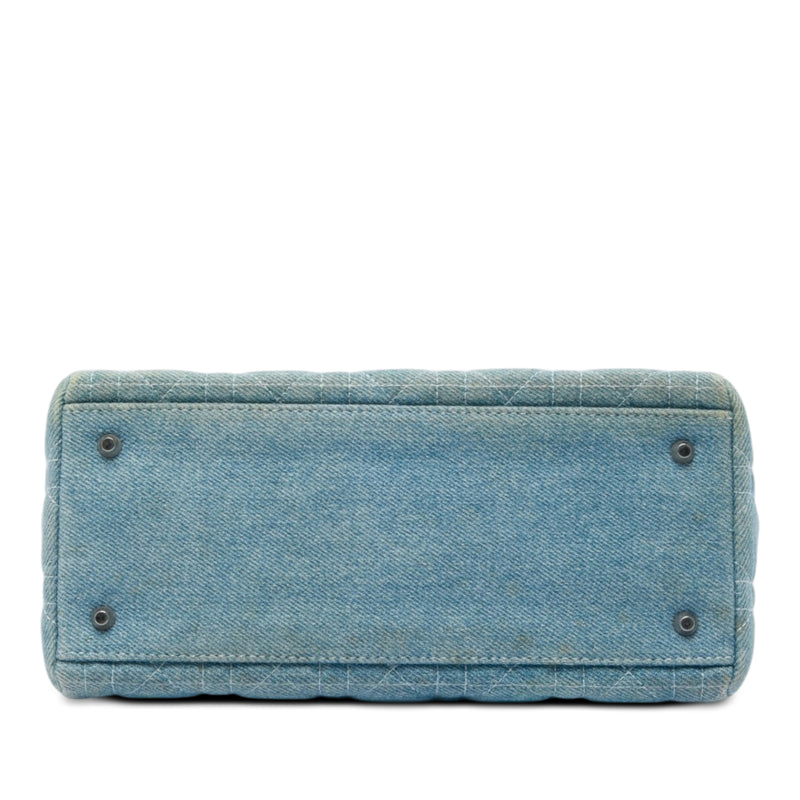 Medium Denim Cannage Acrylic Handles Lady Dior - Image 3