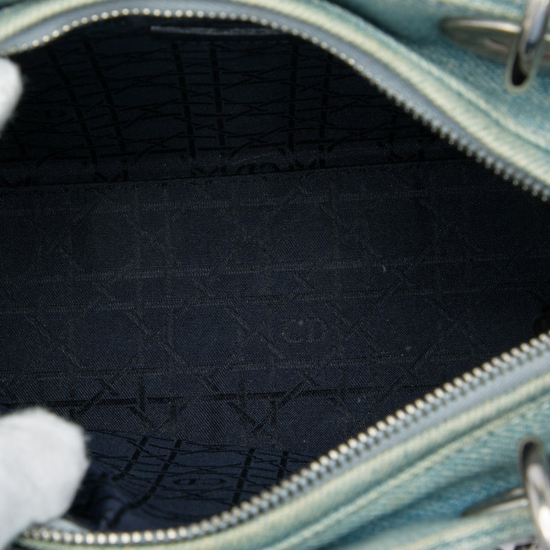 Medium Denim Cannage Acrylic Handles Lady Dior - Image 4