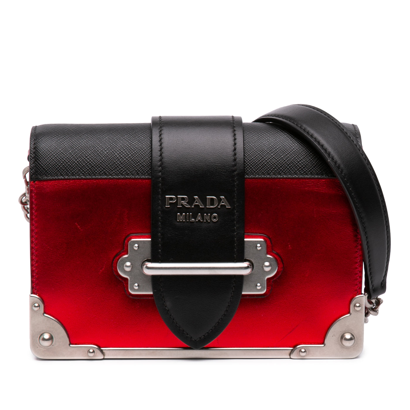 Saffiano Trimmed Metallic Vitello Cahier Bag - Image 1