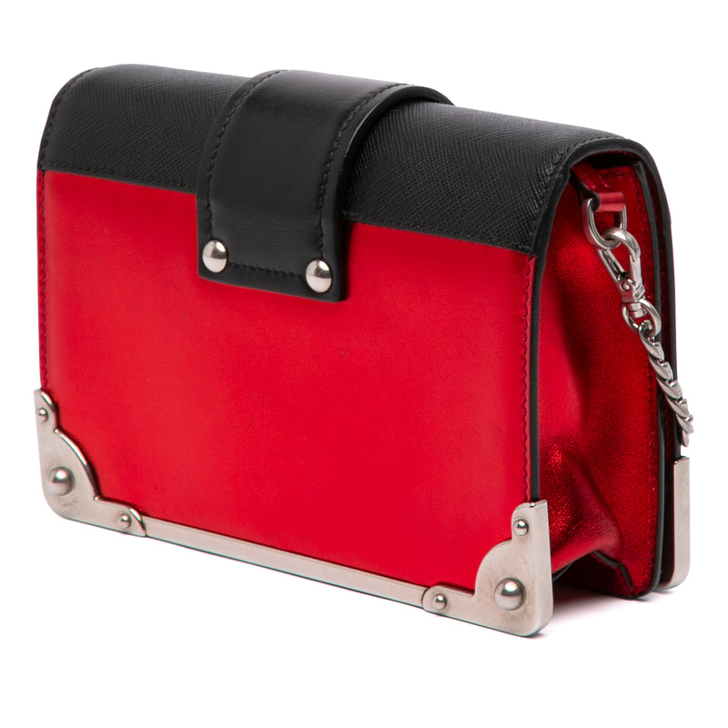 Saffiano Trimmed Metallic Vitello Cahier Bag - Image 2