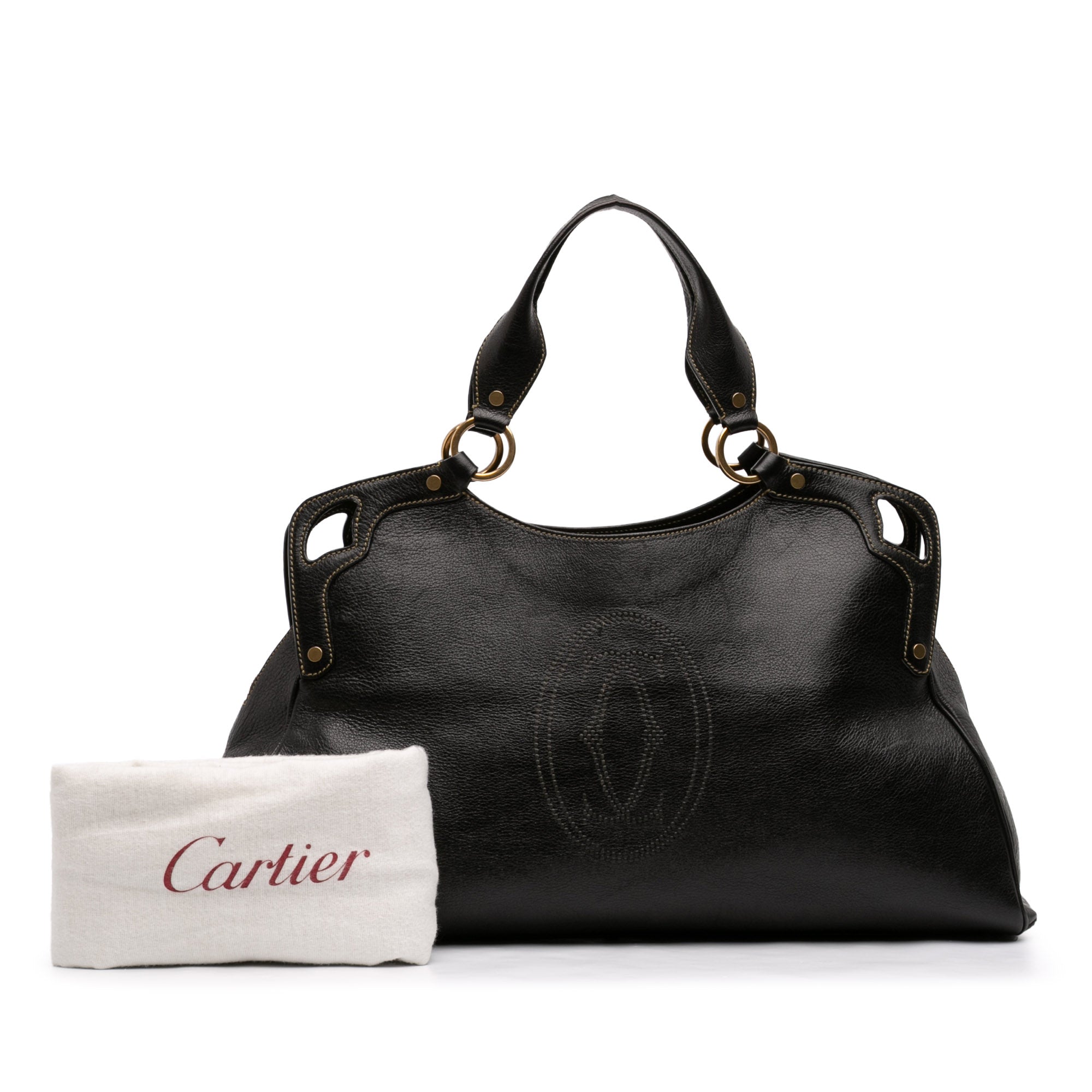 Large Leather Marcello de Cartier Satchel - Image 11