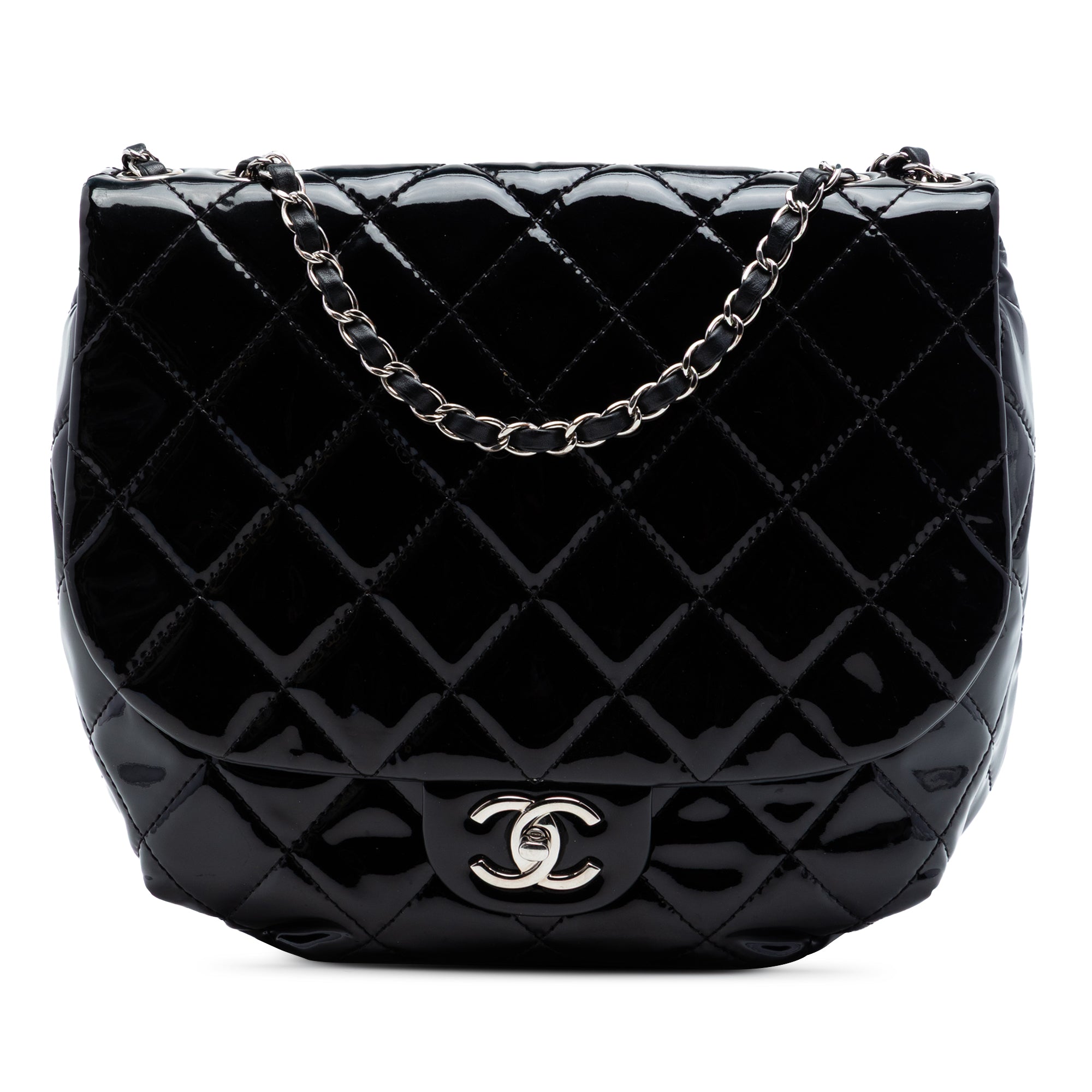 Medium Quilted Patent Bubble CC Flap - Image 1