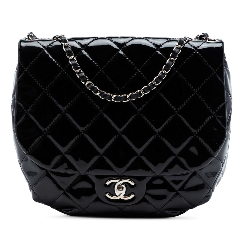 Medium Quilted Patent Bubble CC Flap