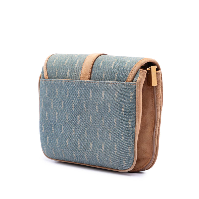 Suede Trimmed Denim Monogram Allover Crossbody - Image 2