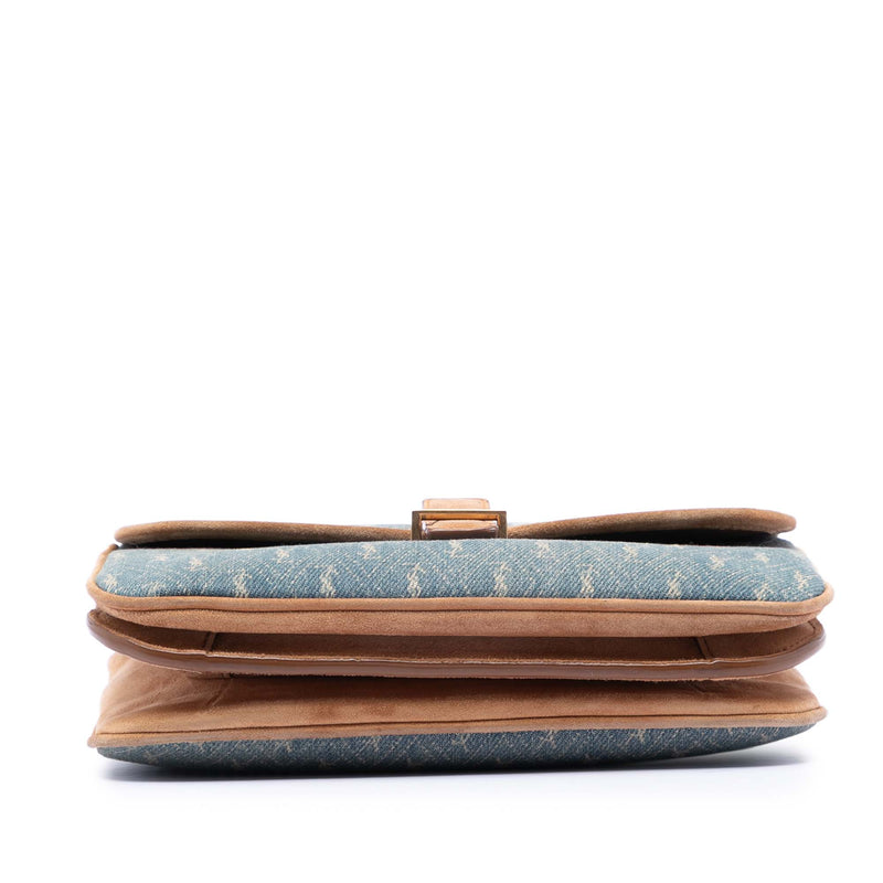 Suede Trimmed Denim Monogram Allover Crossbody - Image 3