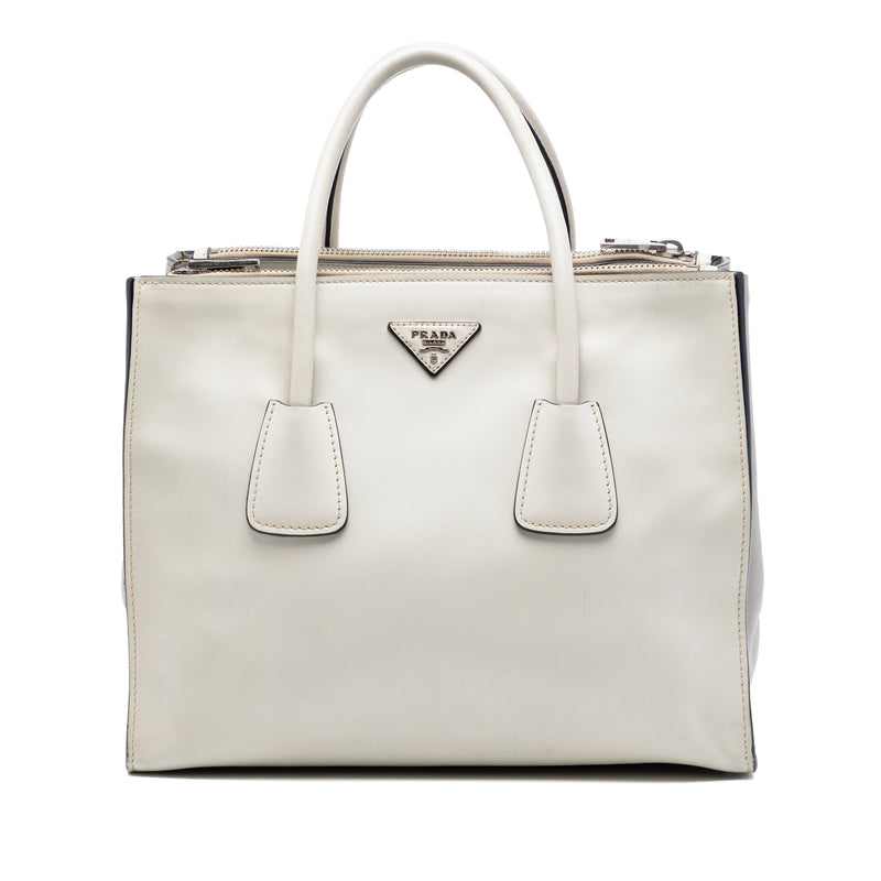 Glace Calf Twin Pocket Double Handle Satchel