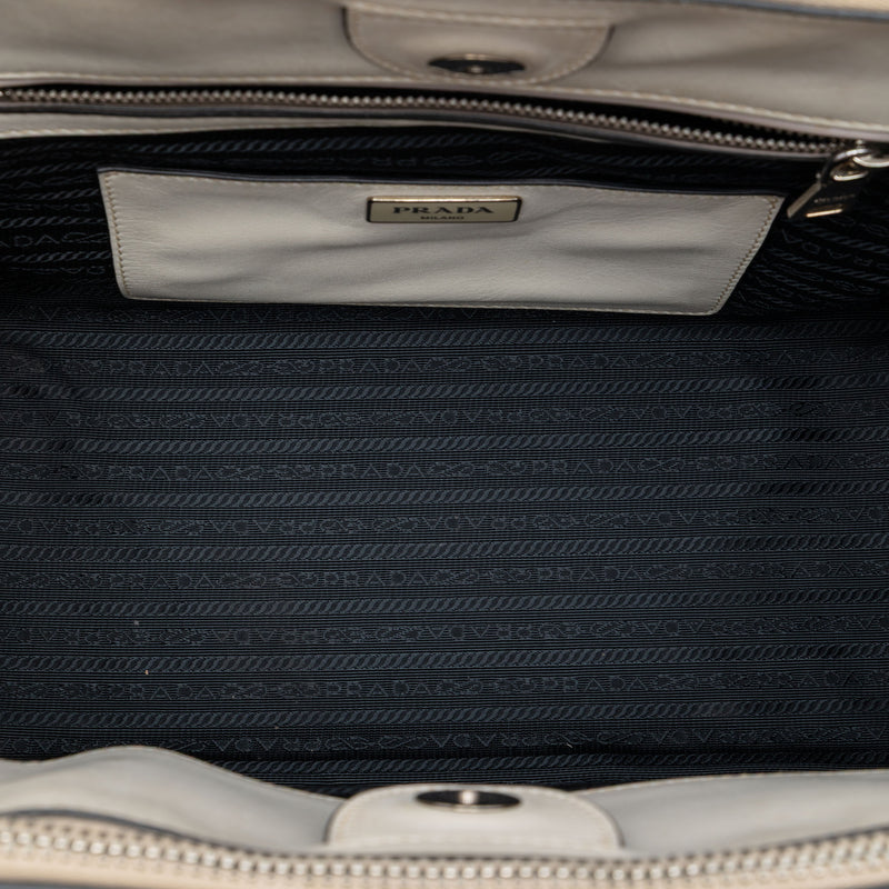Glace Calf Twin Pocket Double Handle Satchel - Image 4