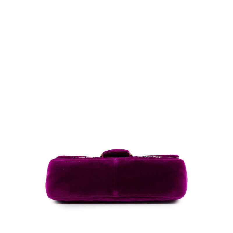 Small GG Marmont Matelasse Velvet Crystal Embellished Shoulder Bag - Image 3