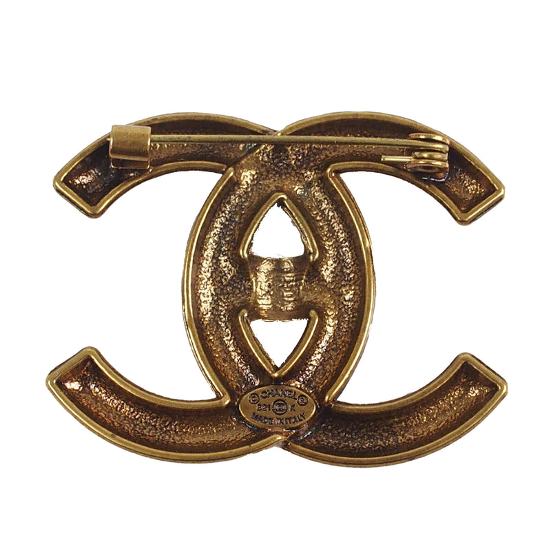 CC Gold Plated Turnlock Brooch - Image 2