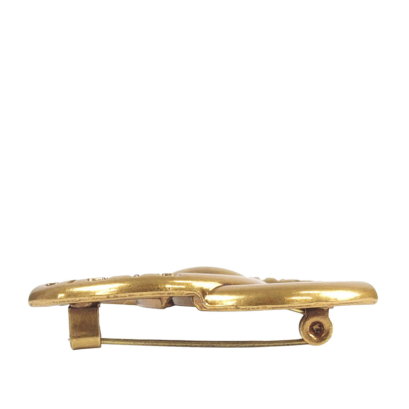 CC Gold Plated Turnlock Brooch - Image 4