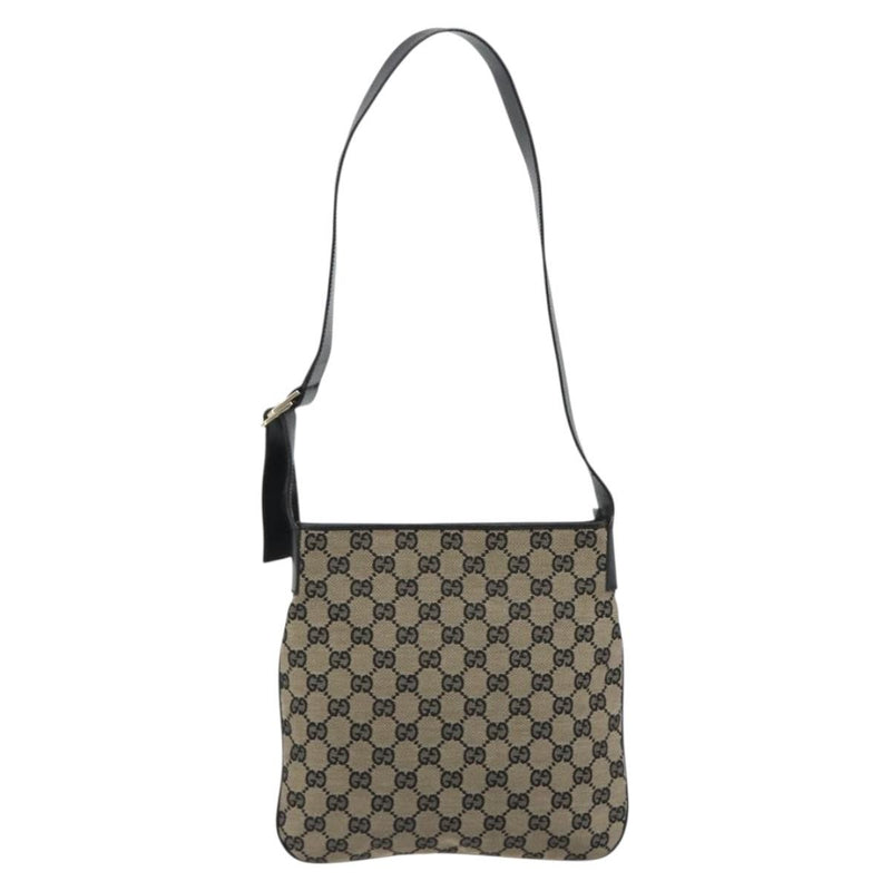 Gucci Web Strap Zip Messenger Gg Canvas Beige
