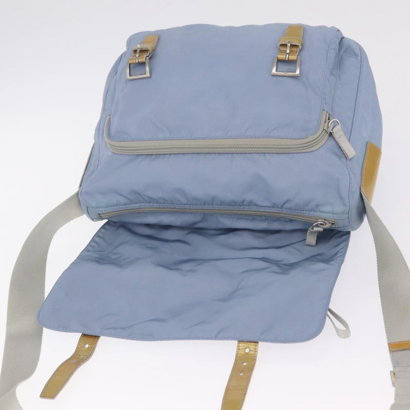Prada Double Buckle Flap Messenger Re-Nylon Blue