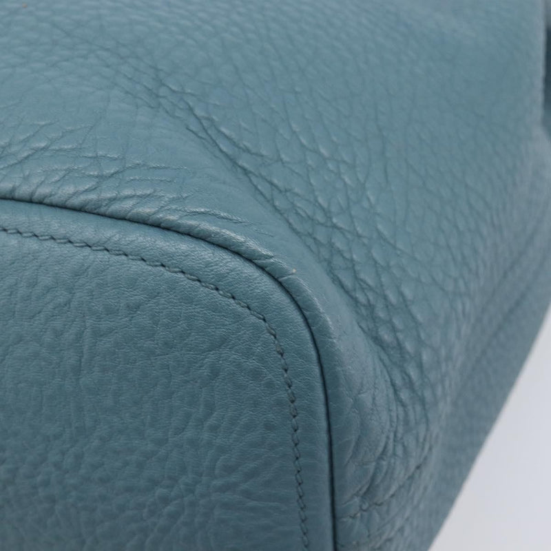 Prada Rolled Hobo Vitello Daino Blue Leather