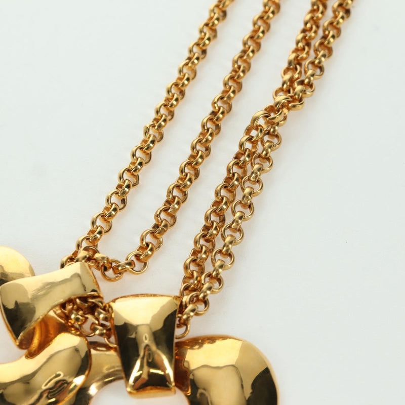 Chanel Vintage Cc Heart Pendant Long Metal Gold Bijoux