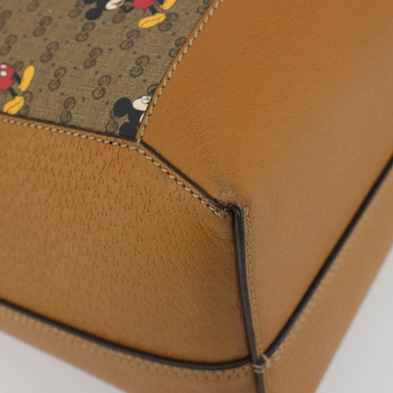 Gucci Disney Mickey Mouse Soft Open Printed Mini Gg Coated Canvas Beige Bag