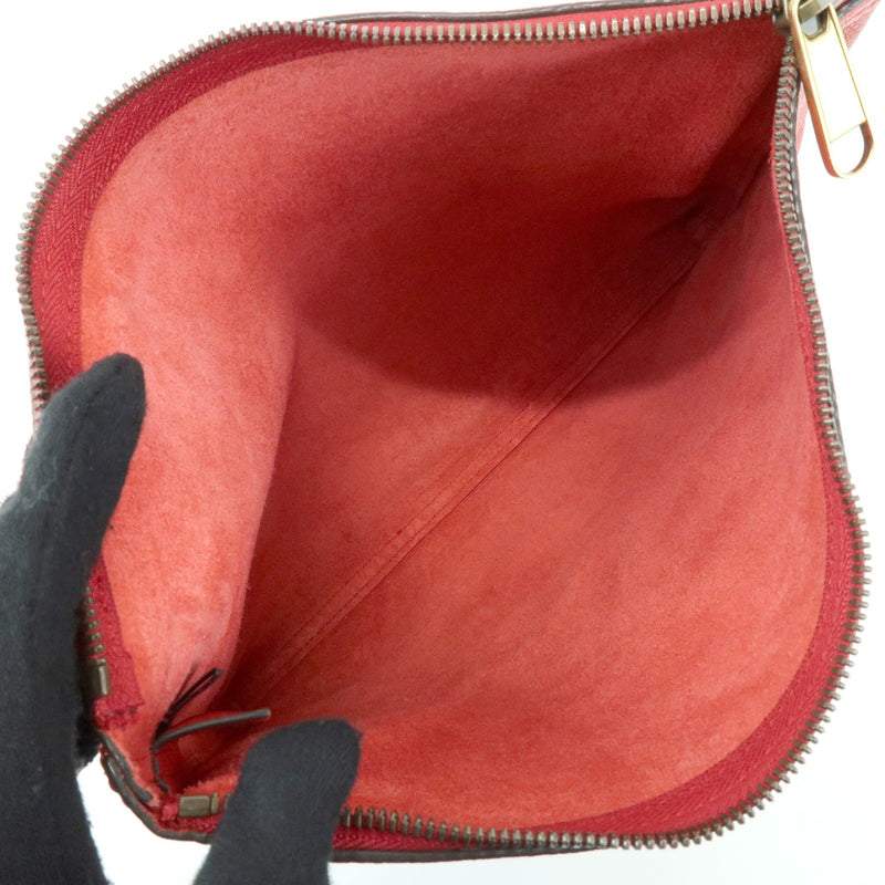 Gucci Logo Portfolio Printed Leather Red Bag