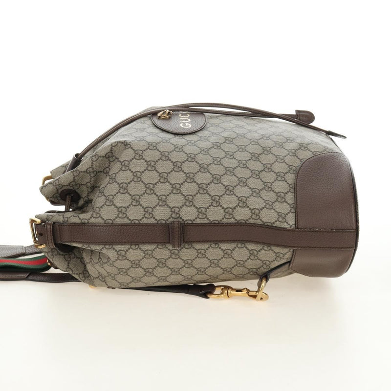 Gucci Neo Vintage Drawstring Bucket Gg Coated Canvas Beige Bag