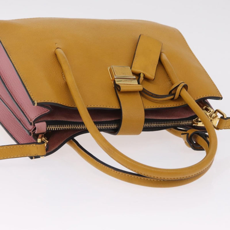 Miu Miu Madras Convertible Compartment Leather Yellow Bag