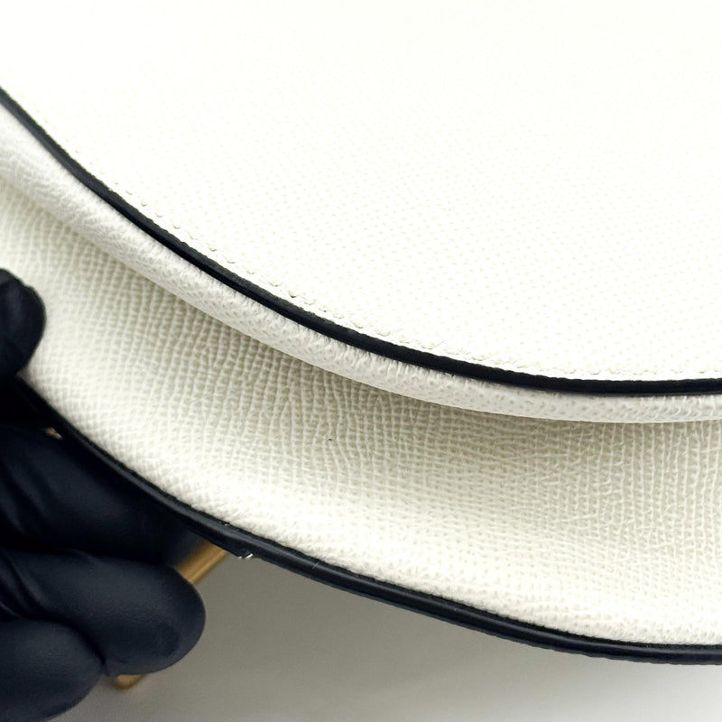 Christian Dior Saddle Leather White Bag