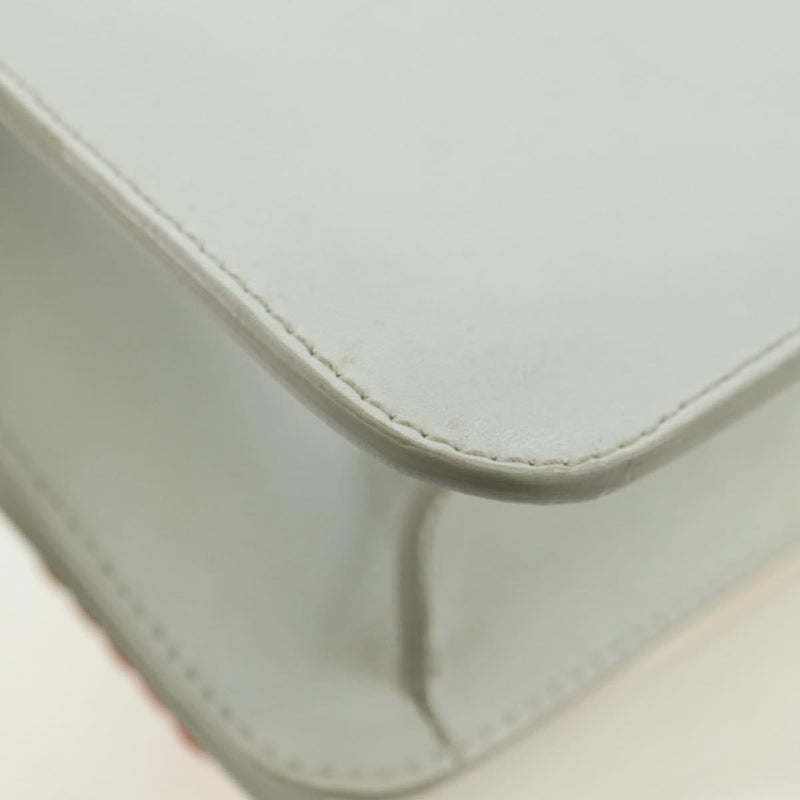 Salvatore Ferragamo Vala Chain Leather White Bag
