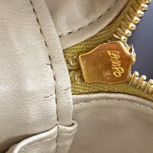 Chanel Vintage Timeless Cosmetic Case Caviar Yellow Leather Bag