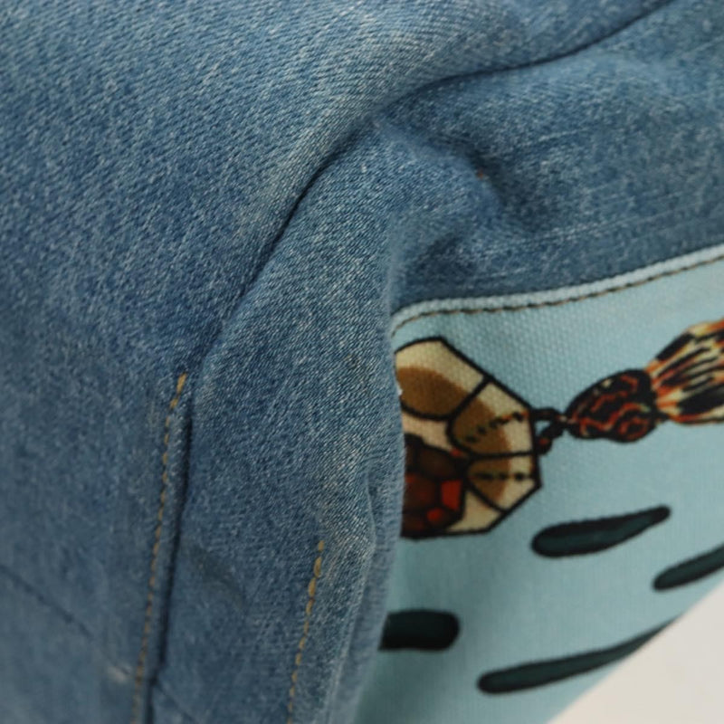 Loewe Paulas Ibiza Flamenco Knot Patchwork Denim And Leather Multicolour Denim_jeans Bag