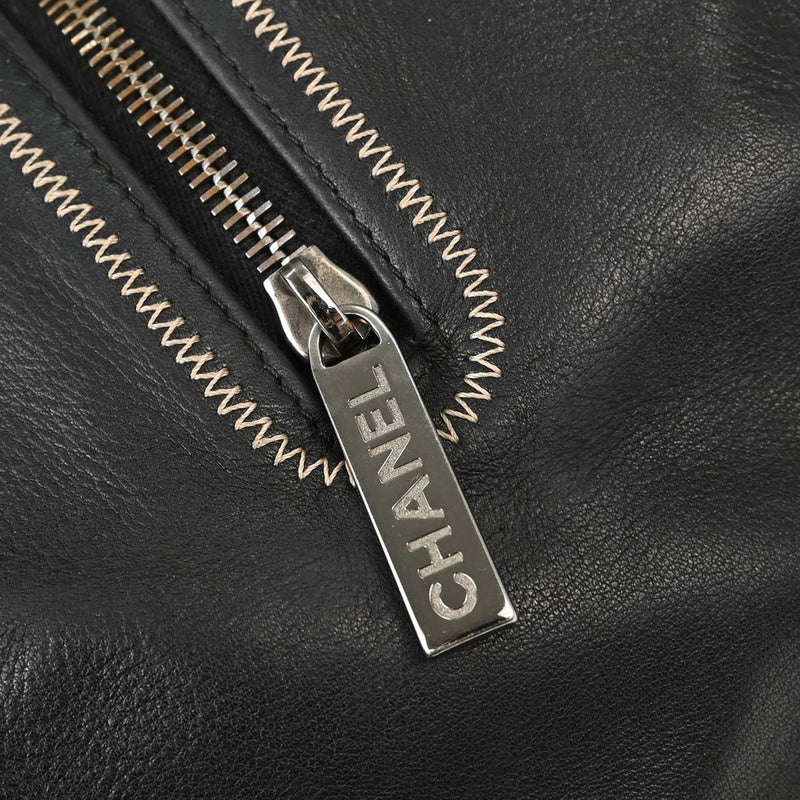 Chanel Vintage Bowler Lambskin Black Leather Bag